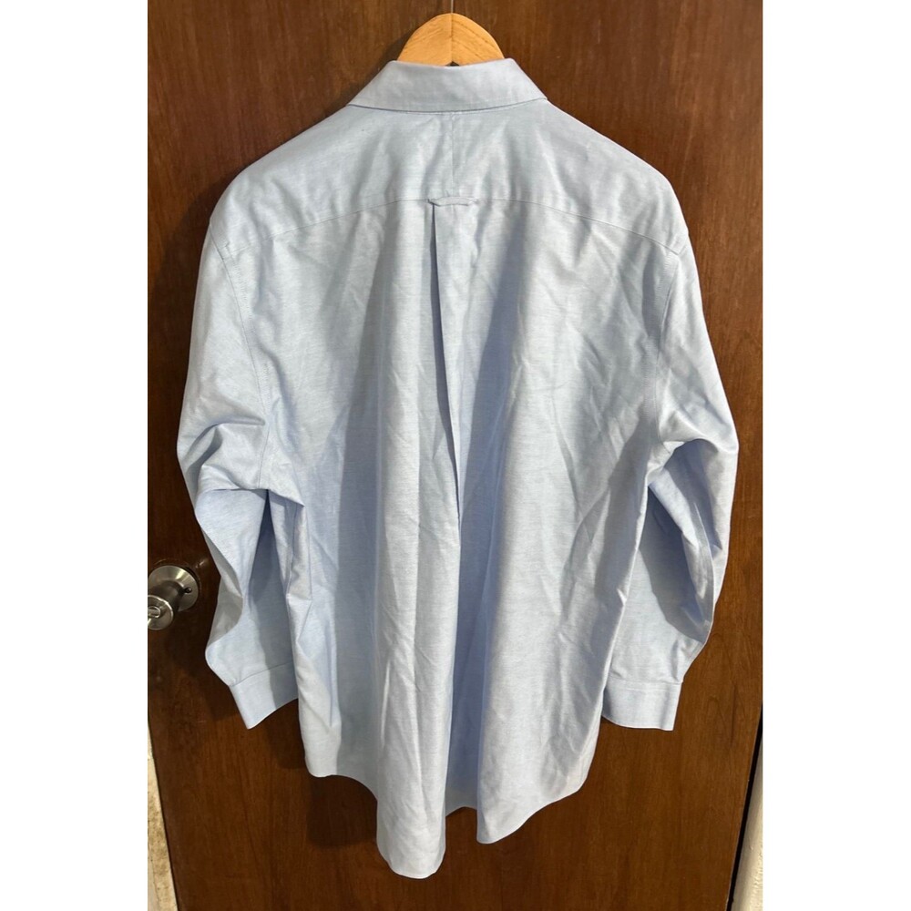Land's End Men's sz 17-33 Supima No Iron Oxford Button Up Shirt - Picture 3 of 4